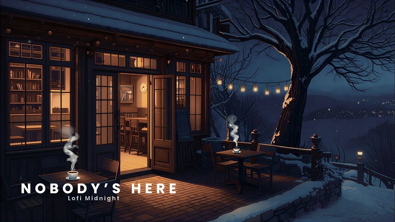 Cozy Winter Café Ambience ☕ Midnight Lofi Music for Reading