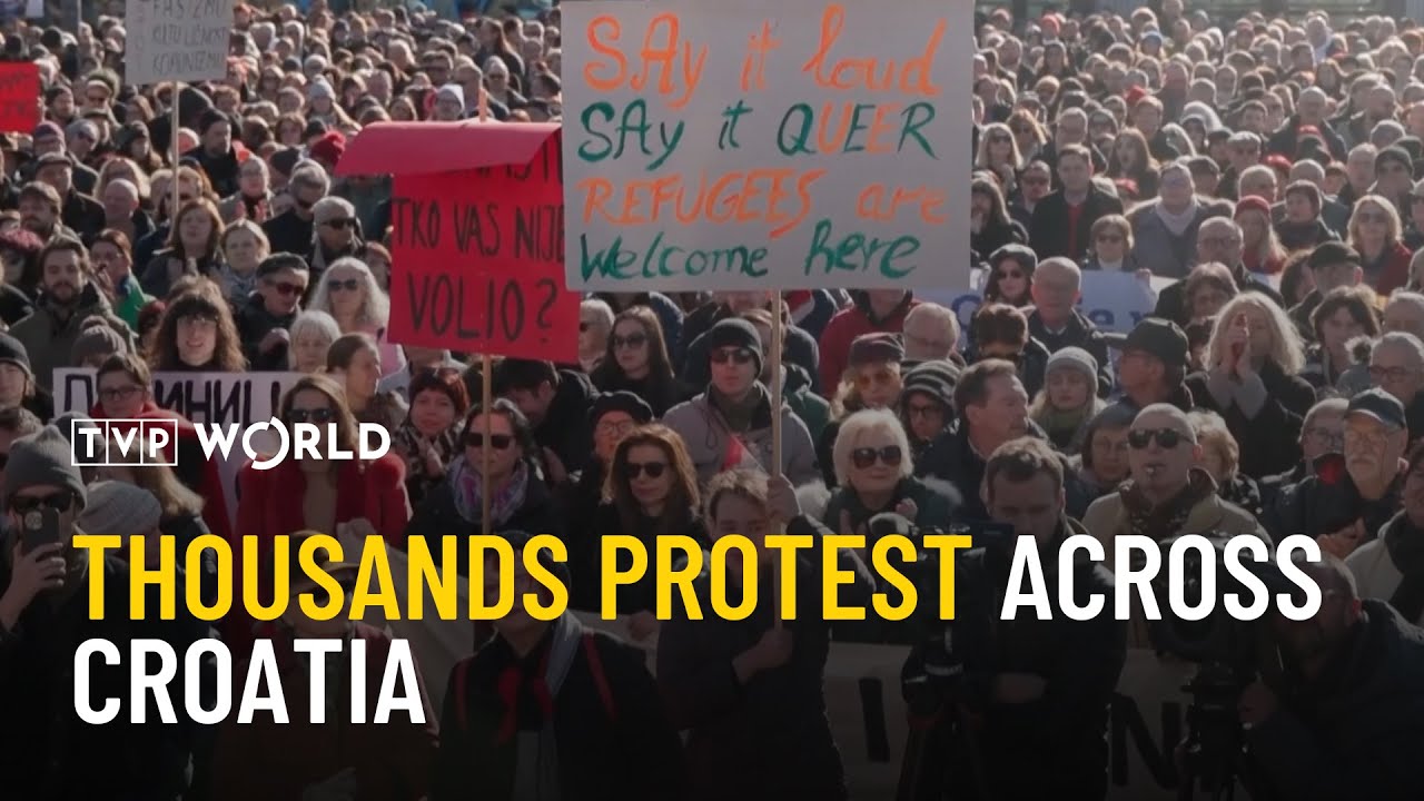 Thousands protest across Croatia