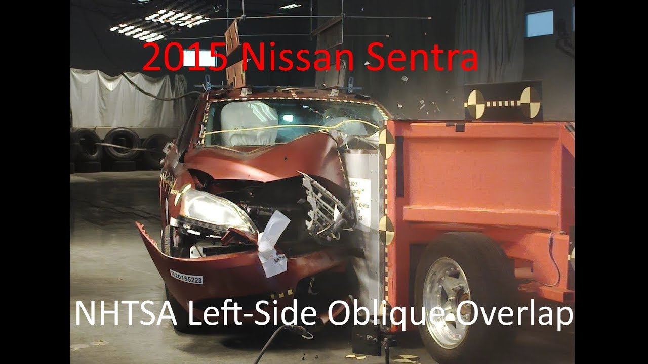 2015-2019 Nissan Sentra NHTSA Oblique Overlap Crash Test (Left Side)