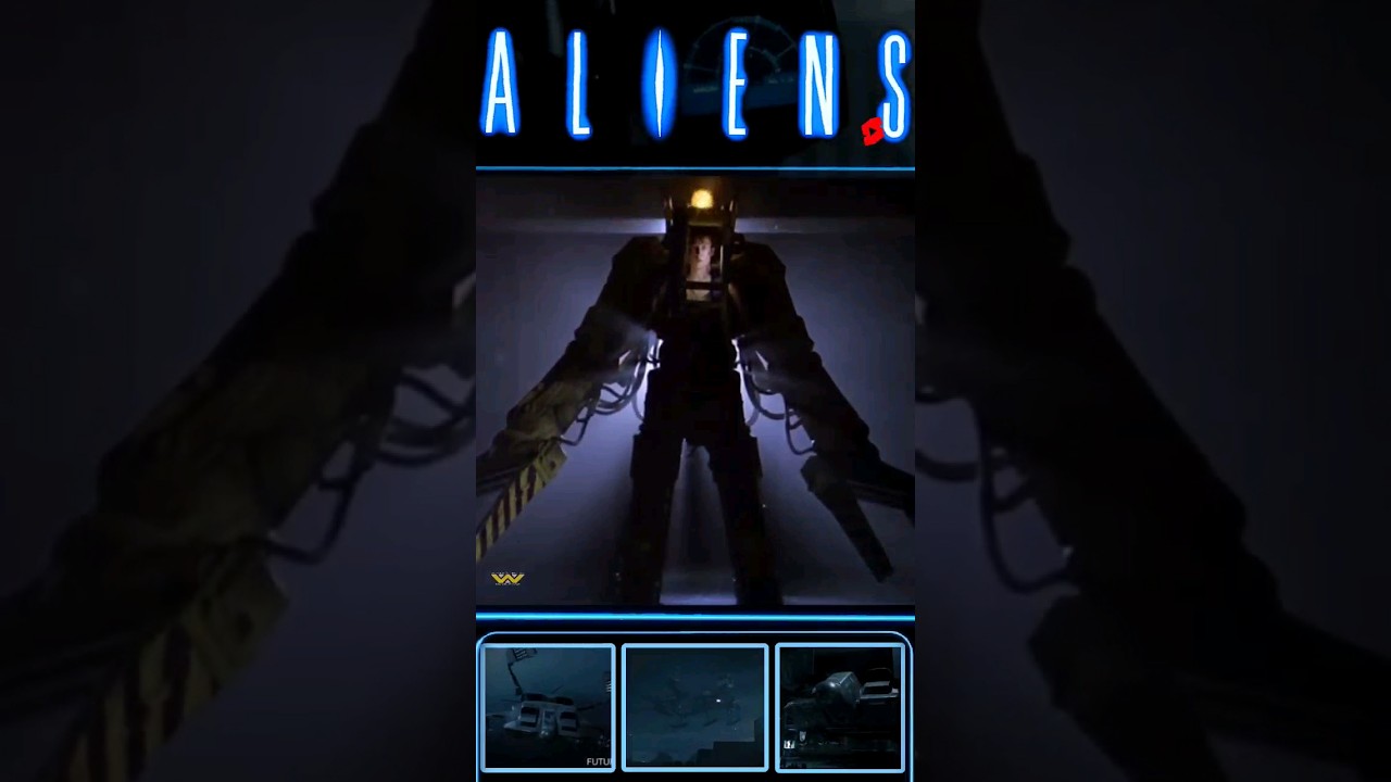 Powerloader vs QUEEN | ALIENS | 1986 | James Cameron | #shortvideo #shortsfeed #shorts
