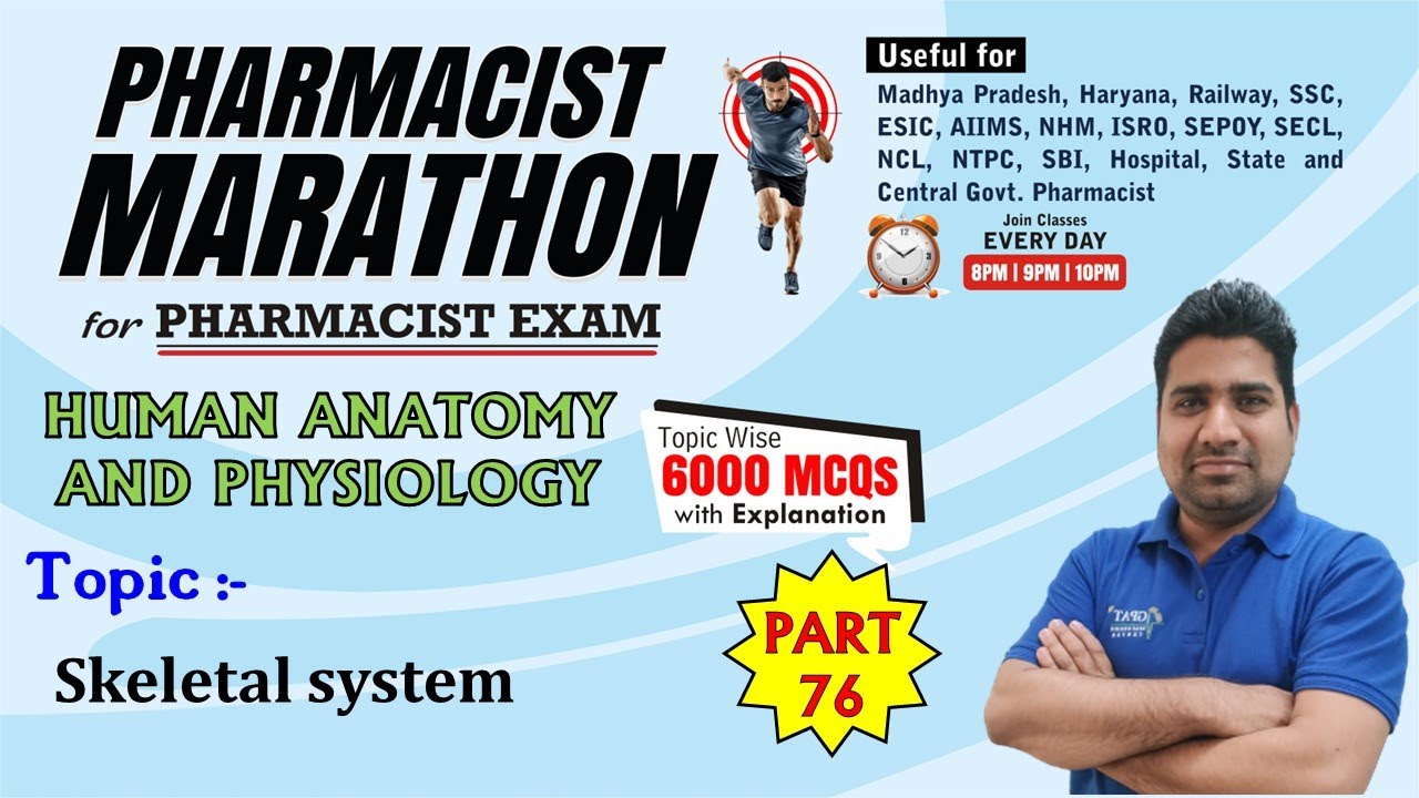 PHARMACIST EXAM MARATHON CLASS -76 | HAP (3401-3450) Skeletal system