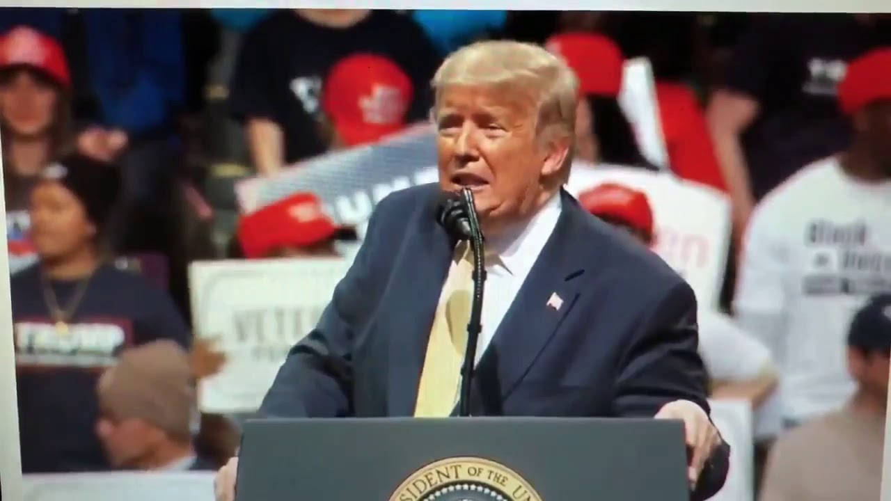 Donald Trump speaking on his Gujarat visit in India