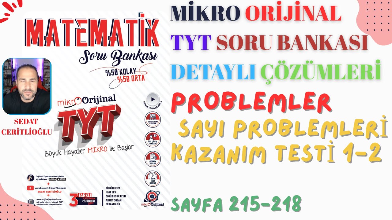 2026 MİKRO ORİJİNAL TYT SORU BANKASI ÇÖZÜMLERİ SYF215-218 #orijinalmatematik #mikroorijinal #yks2026