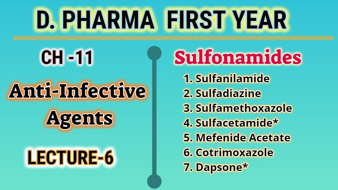 Sulfonamides/Anti-Infective Agents/CH-11/L-6/Pharmaceutical Chemistry/D.pharm/First Year