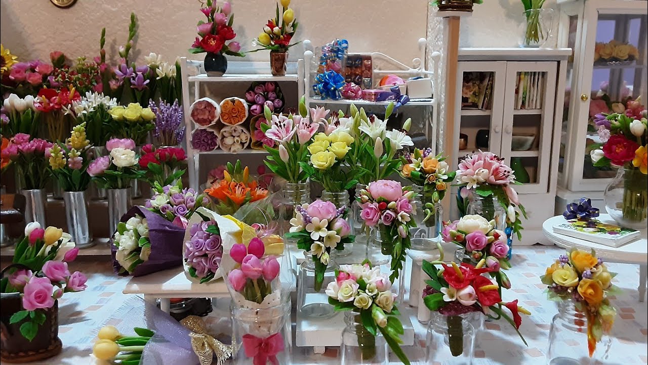 DIY Miniature Flower Shop | Air Dry Clay Flower