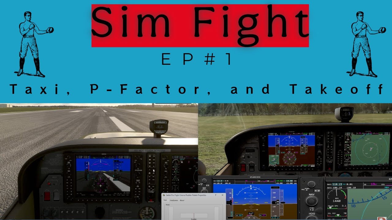Sim Fight MSFS VS X-Plane 12: руление, P-фактор и взлёт (в реальном времени)