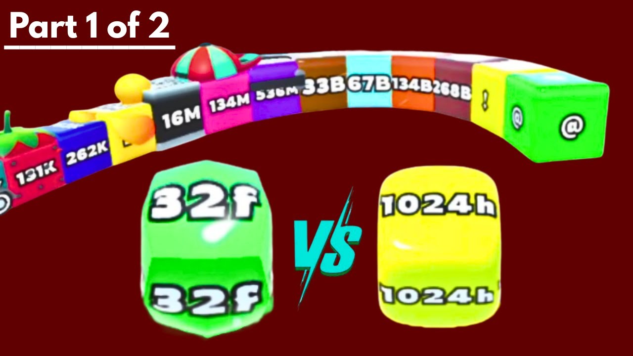 Jelly Run 2048 [32F vs 1024H] | Jelly Tube Run 2048 VIP Unlocked (33B to 268B) | Part 1 of 2