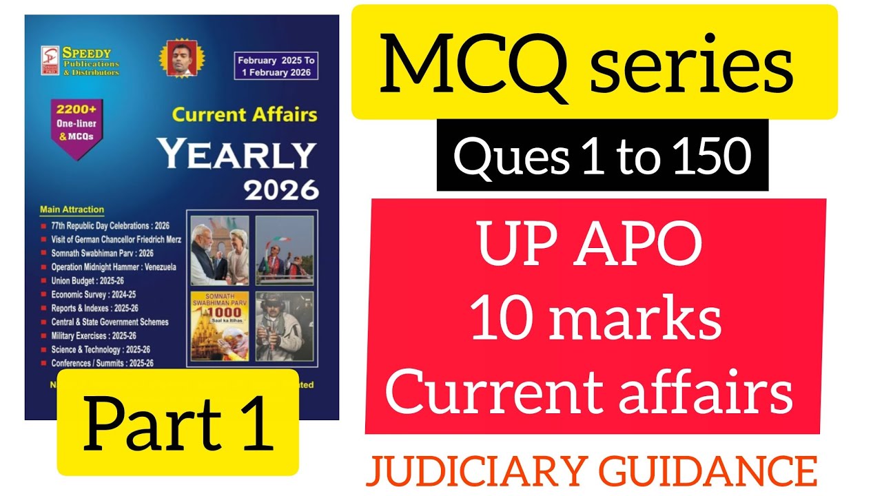 Speedy yearly Current affairs MCQ series PART 1