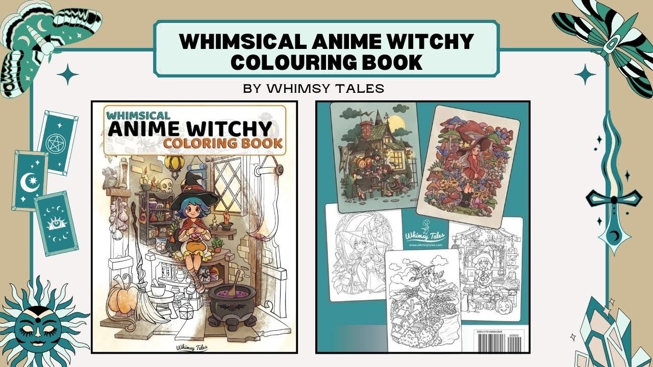 *NEW ARTIST* Whimsical Anime Witchy Colouring Book by Whimsy Tales