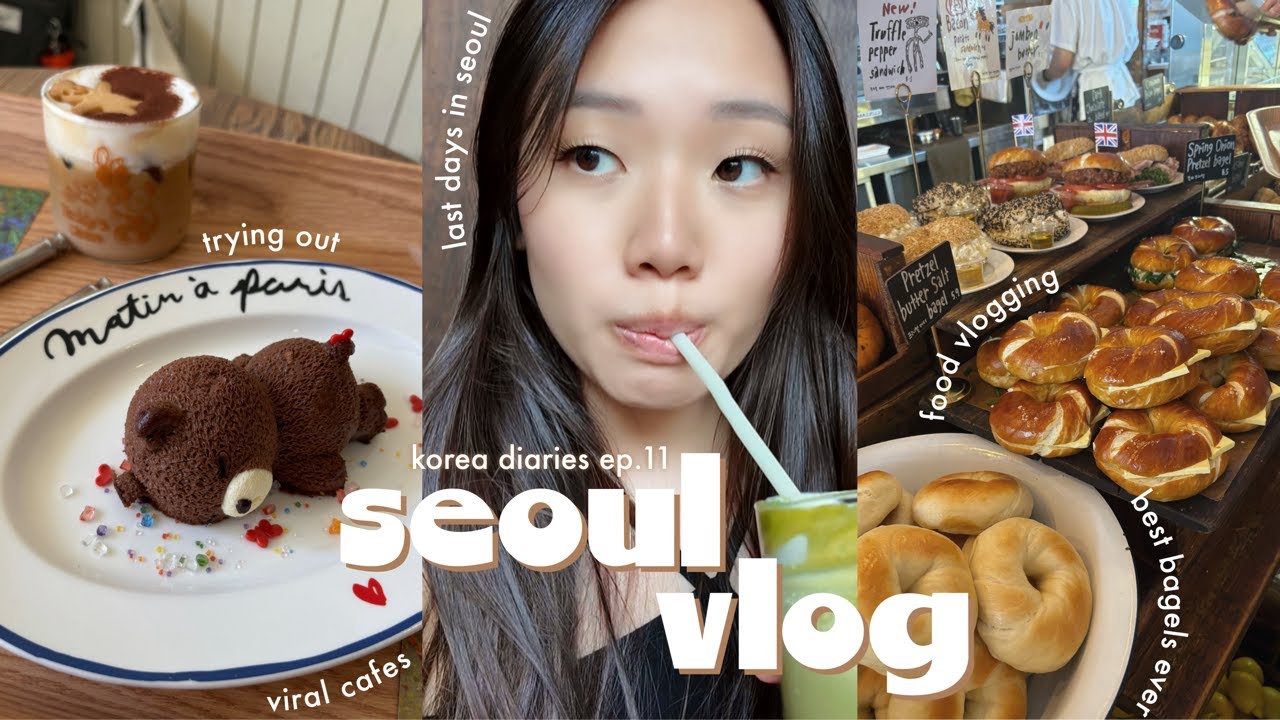 SEOUL, KOREA vlog 🥯: best bagels, food vlog, cafe hopping, lotte world, scalp treatments