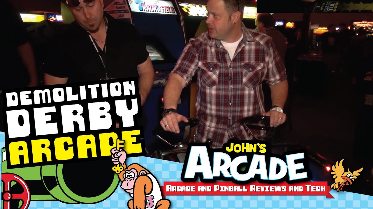 Bally Midway Demolition Derby Arcade Game - 1984 - Four Player - Gameplay Review - Grinkfest 2015