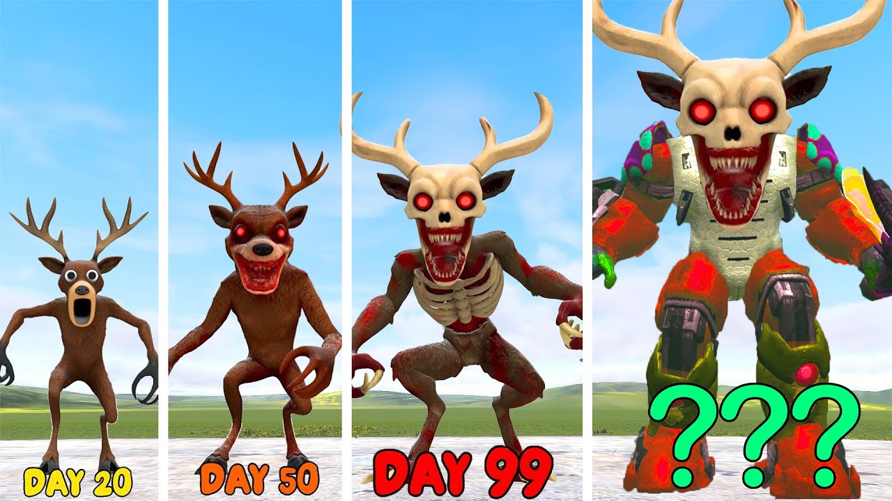 NEW EVOLUTION OF ALL CURSED MECHATITAN DEER MONSTER ROBLOX 99 NIGHTS IN THE FOREST in Garry's Mod