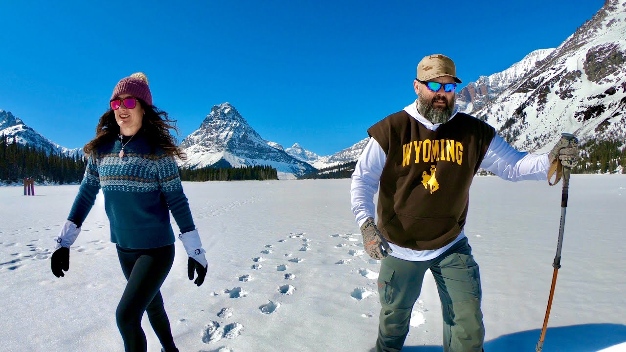 Two Medicine Lake in Glacier National Park: a winter and snow trek in 4K