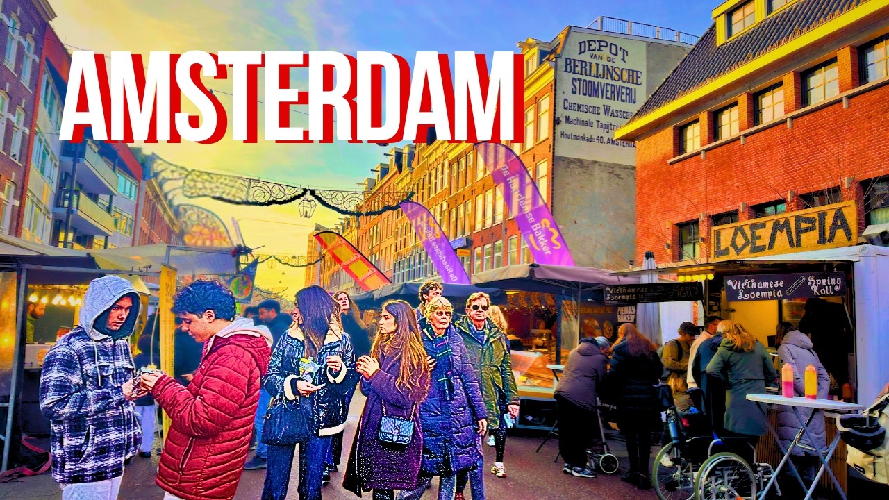 Amsterdam's Albert Cuyp Market Walking Tour 4K POV