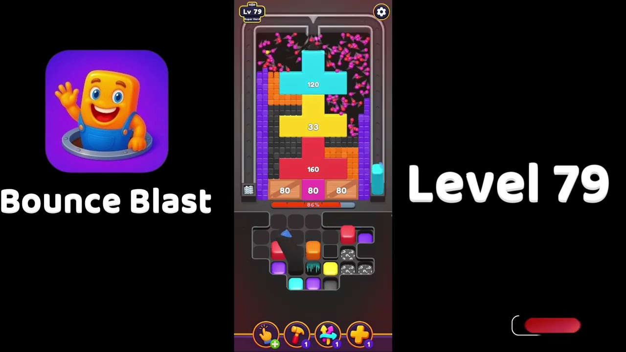 Bounce Blast Level 79 Walkthrough 🧩💥 | Satisfying Bounce Puzzle Game | Solutionguruji