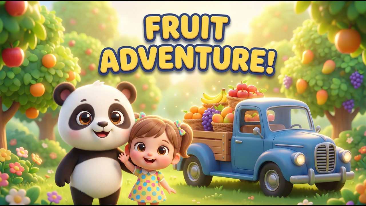 Elza & Panda’s Fruit Harvest Adventure! 🍎🚚 Cute 3D Farm Story for Kids #shortsvideo #trendingshorts