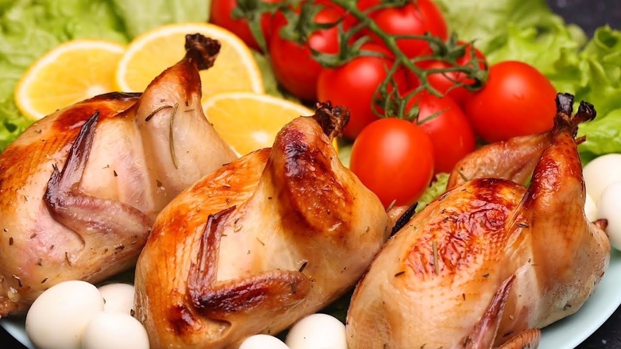 QUAIL BAKED IN THE OVEN. ART VIDEO.