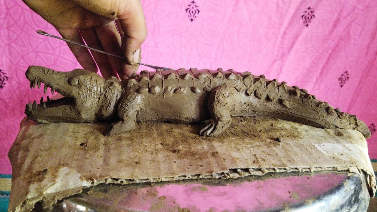 How to make crocodile from clay || Art Anshu.