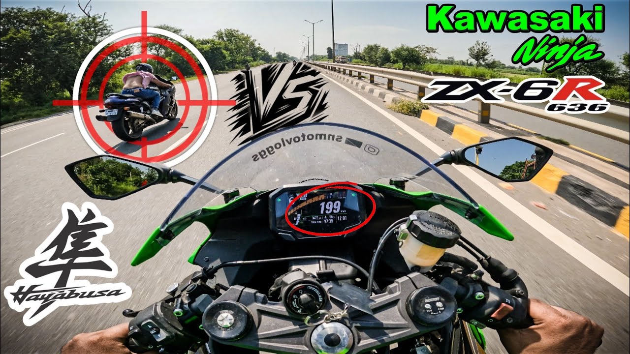 Kawasaki ZX6R Vs Hayabusha Gen 1 ( Drag Race ) @snmotovloggs 