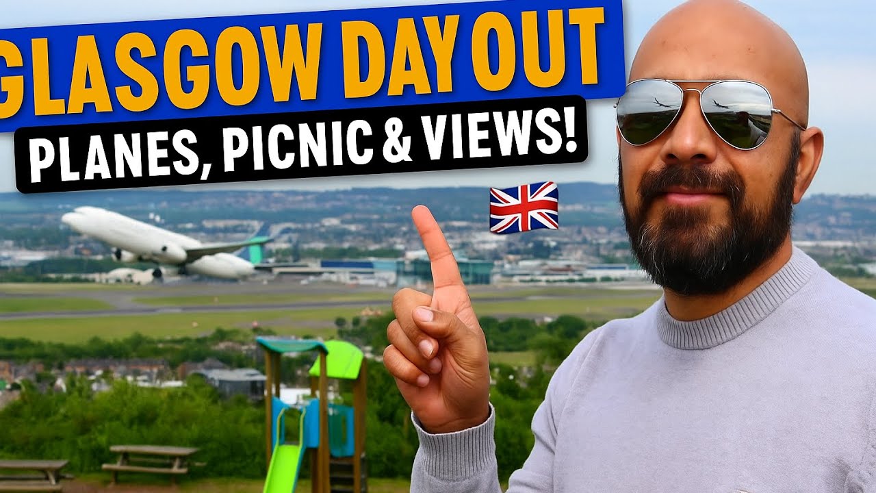 Glasgow Ka Hilltop Airport View | Planes, Picnic & Family Fun | UK Vlog in Urdu
