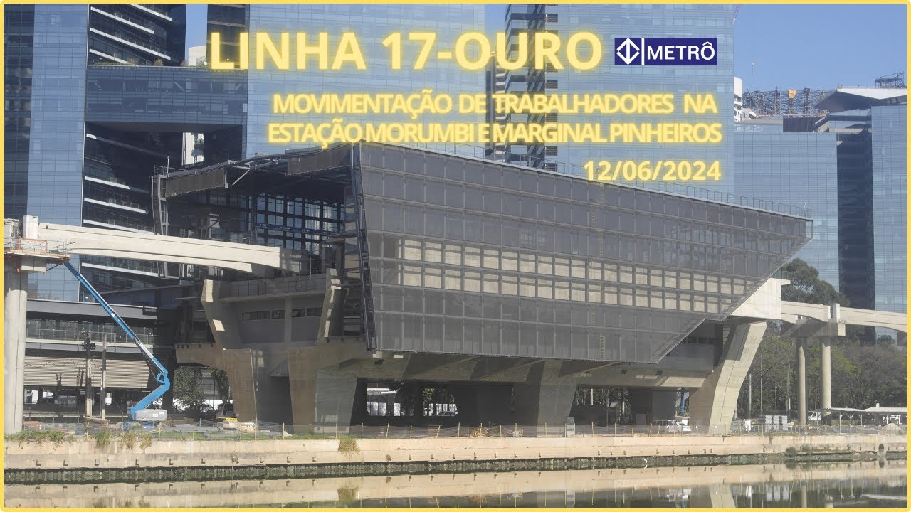LINHA 17-OURO MONOTRILHO METRÔ DE SÃO PAULO - Movimentação de trabalhadores na Marginal Pinheiros.