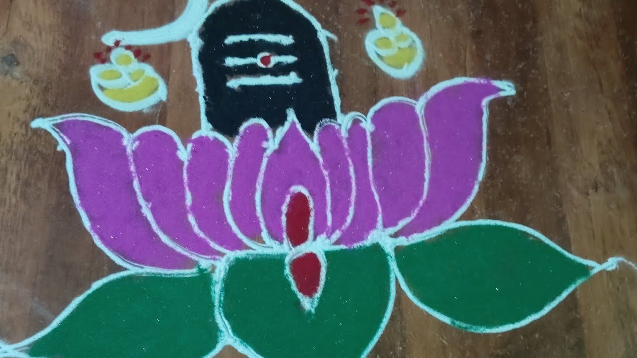 7*1 kolamMahashivratri special Rangoli shivalinga rangoli Mahashivratri rangoli