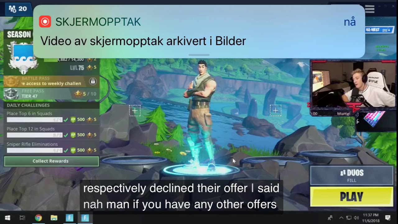 Tfue finally buying a skin and gets emotinal