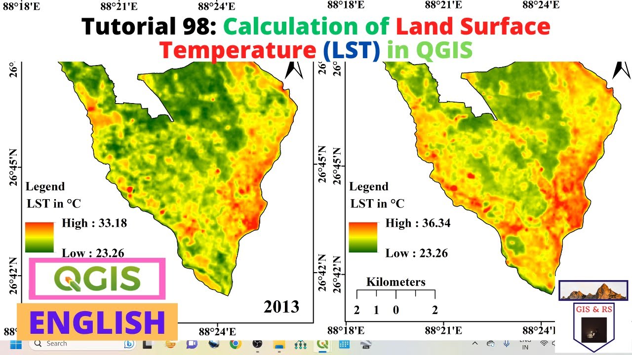 Calculation of Land Surface Temperature LST in QGIS