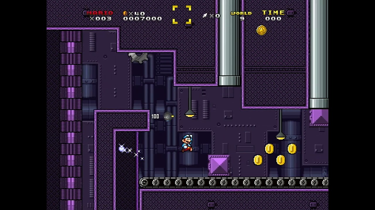 SMBX 1.4.5 Custom Level: Glittering Gearworks (World 9-2)