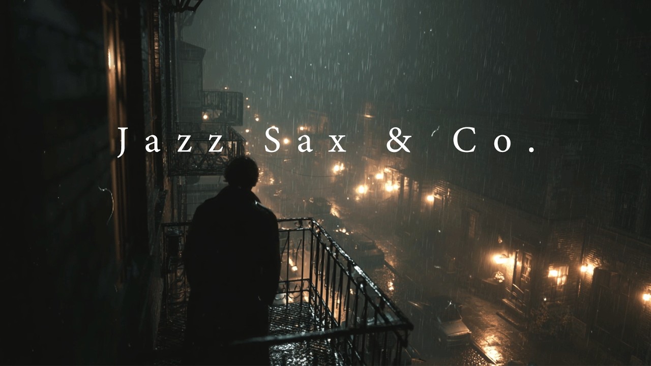 Watching the Rain from a Lonely Balcony | 3 Hours of Late Night Jazz Sax — Night Sax Lounge