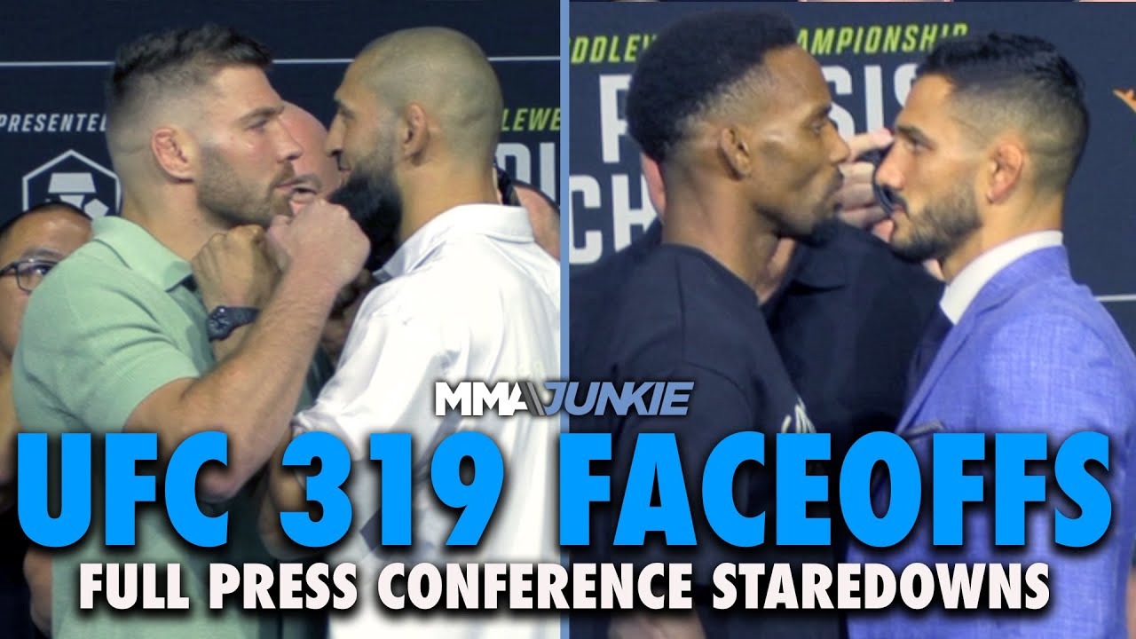 UFC 319 full press conference faceoffs: Du Plessis-Chimaev, Aaron Pico and STACKED card