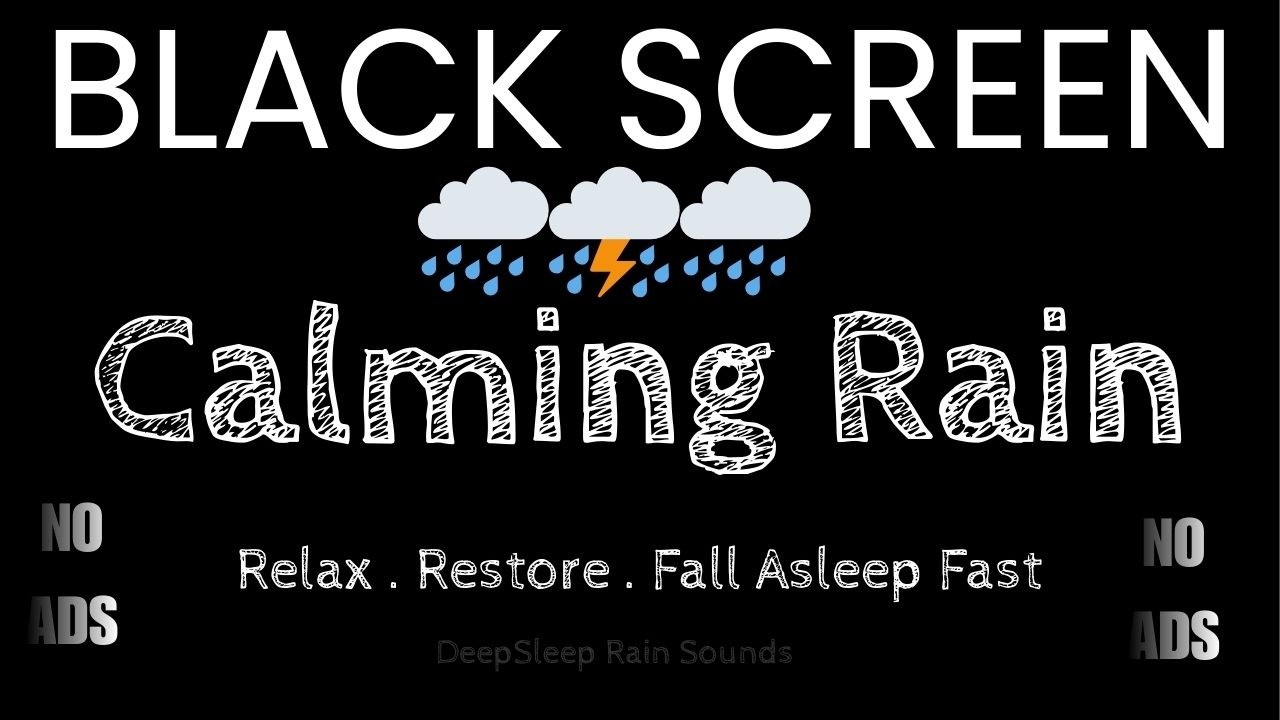 Calm Night Rain Sounds for Sleeping 🌧️ Black Screen | Deep Sleep Fast, Beat Insomnia, Relax, ASMR