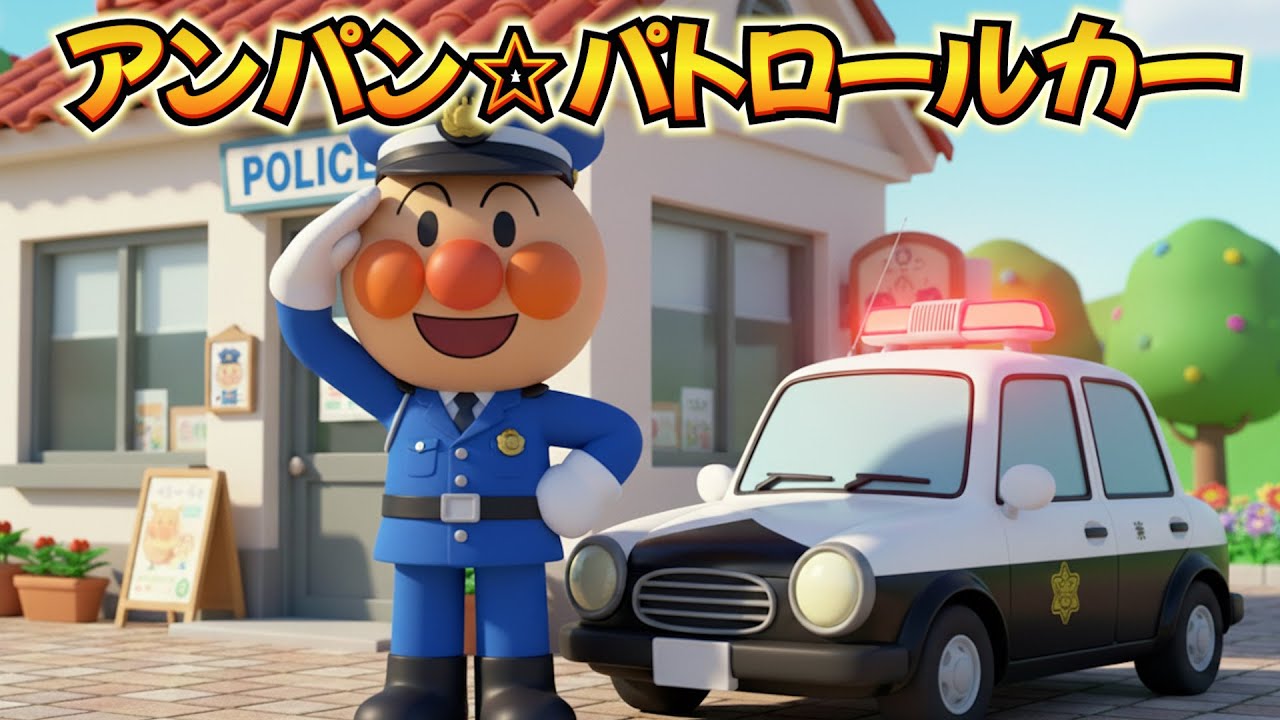 アンパン☆パトロールカーしゅつどう🚔Anpan☆Patrol Car to the Rescue #アンパンマン #はたらくくるま #歌 #パトカー #youtubekids #kidsmusic