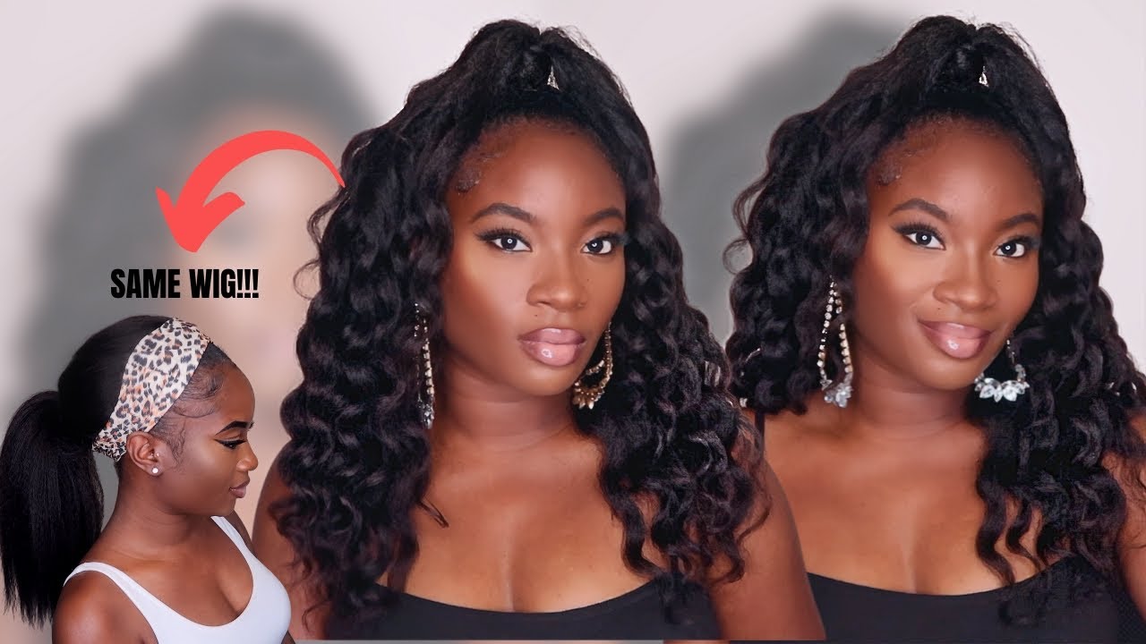QUICK AND EASY HALF UP HALF DOWN LOOK WITH A HEADBAND WIG😍#ProtectiveStyles