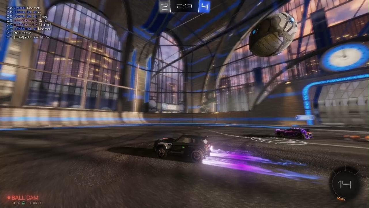 Really close but good game in Rocket League 2 VS 2 with a random