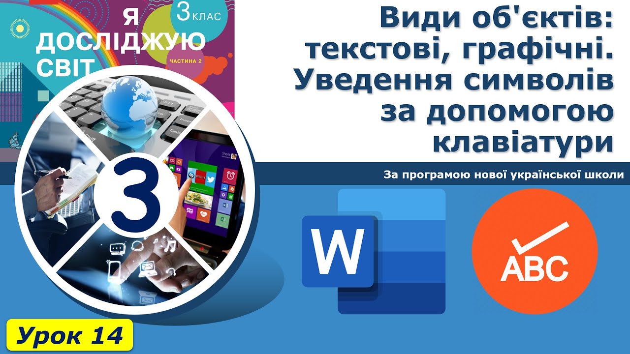 Урок №14. Види об'єктів: текстові, графічні. | Інформатика 3 клас