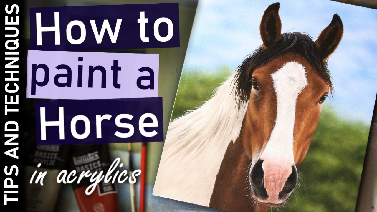 How to paint a photo realistic horse in acrylics | Acrylic painting tips