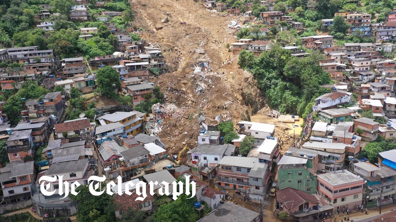 Dramatic footage shows moment deadly Brazil mudslide started