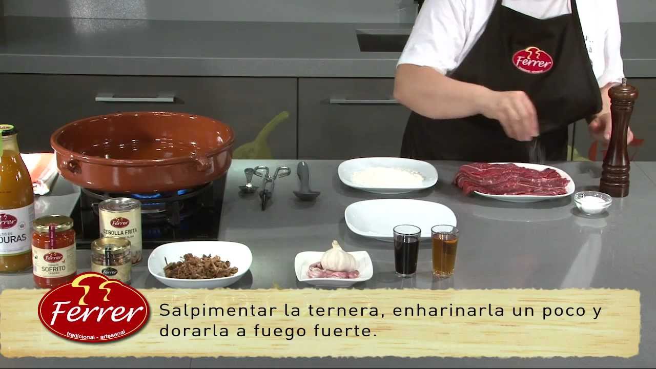 Fricandó de ternera con moixernons