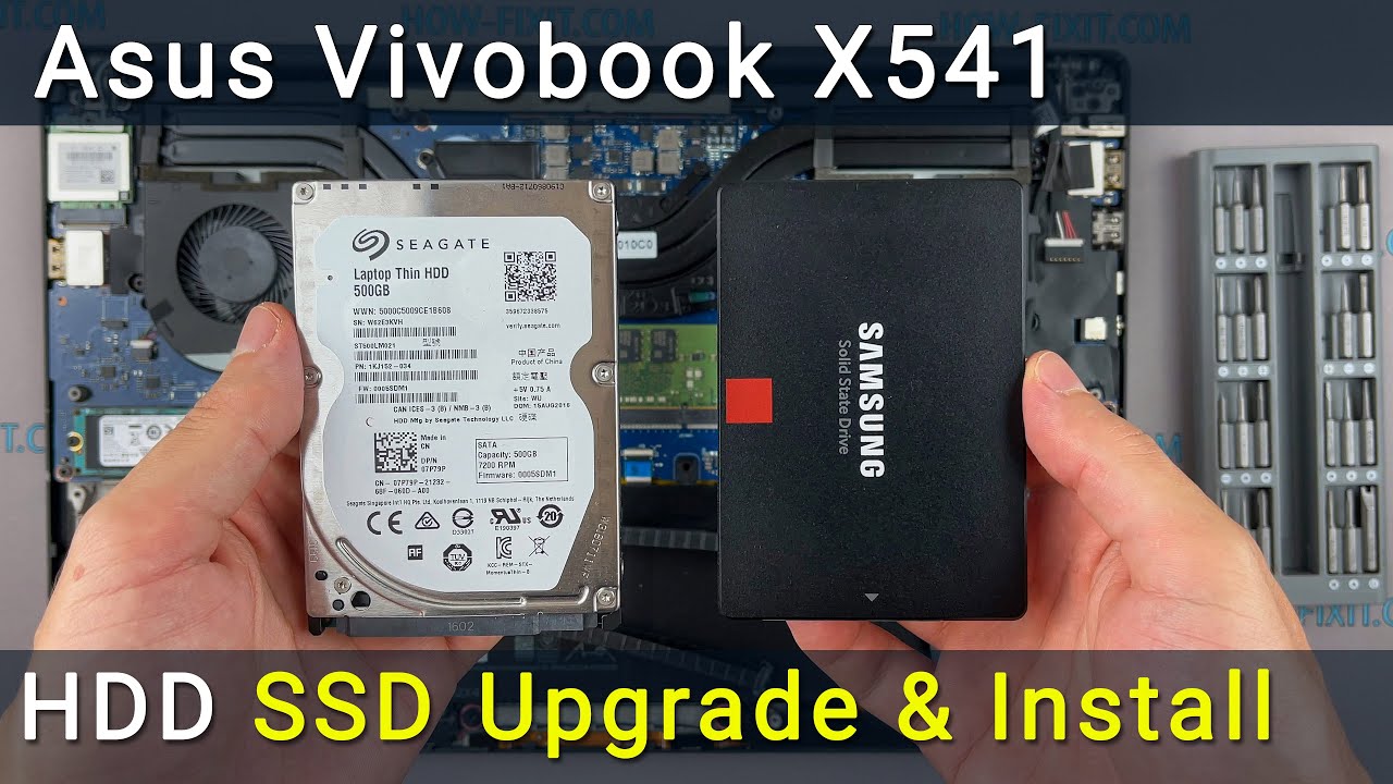 Замена и установка SSD или жестки диск в ноутбук Asus Vivobook X541