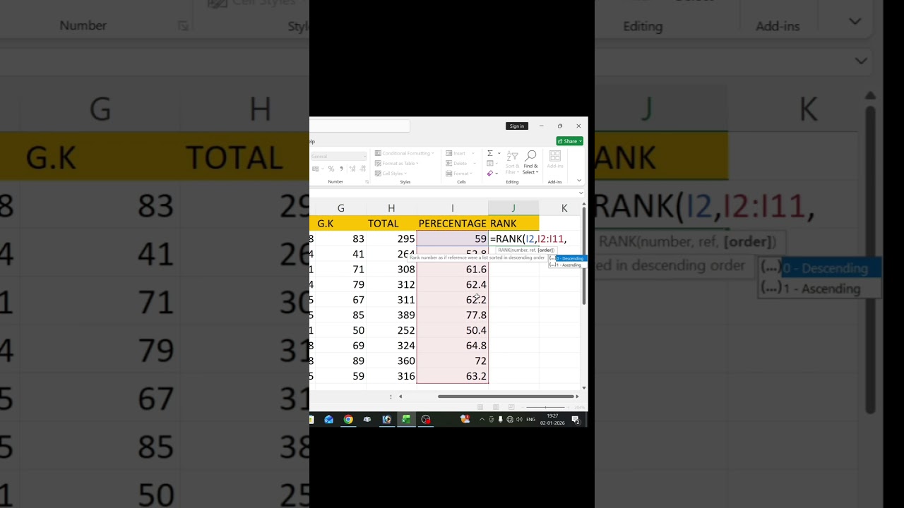 How to Excel in rank calculation ||