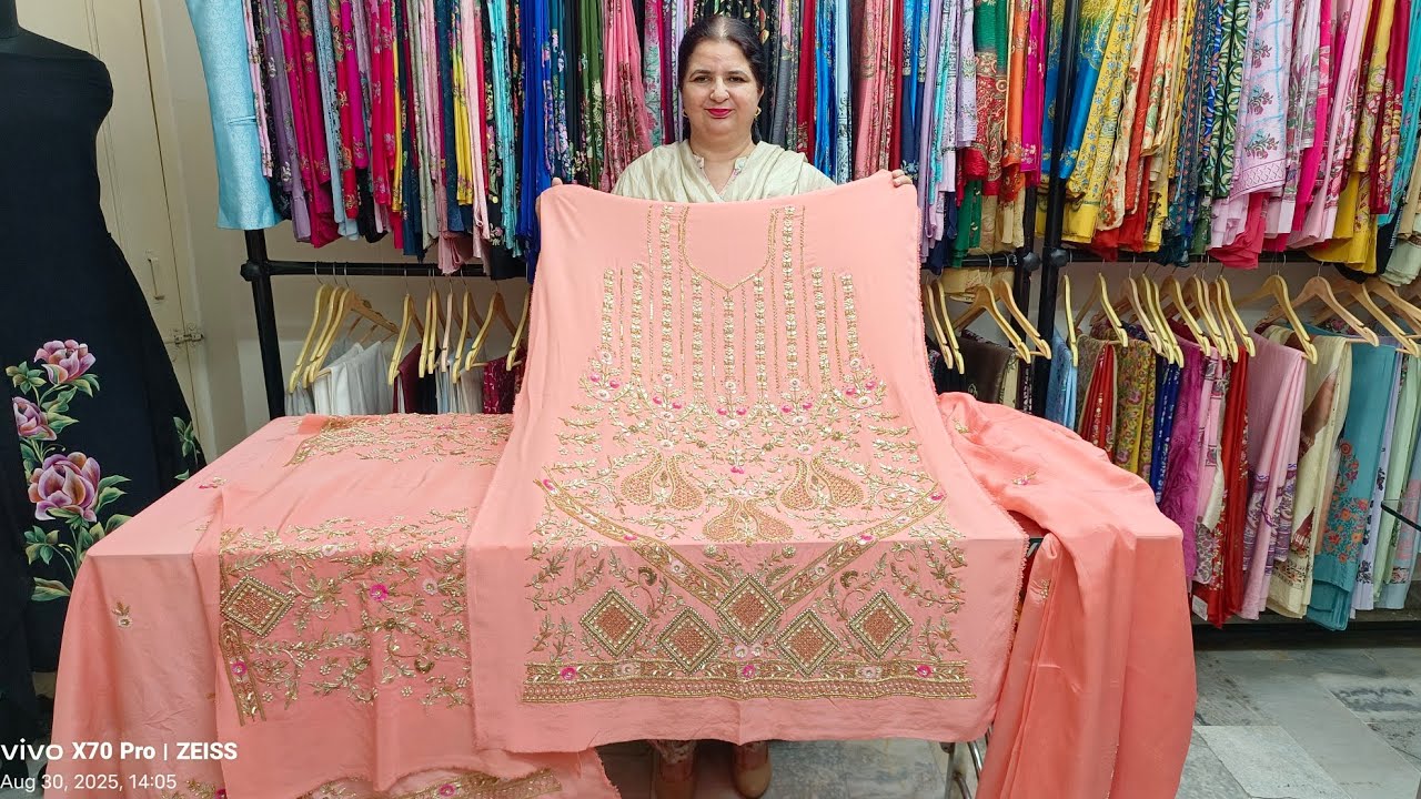 (01/09/25)Embiodery and Block printed Suit ❤️.....#embroidery #blockprinting #block 