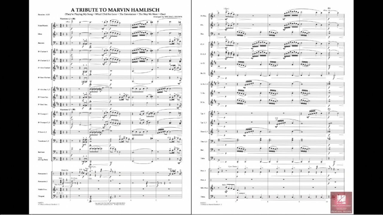 A Tribute to Marvin Hamlisch arranged by Michael Brown