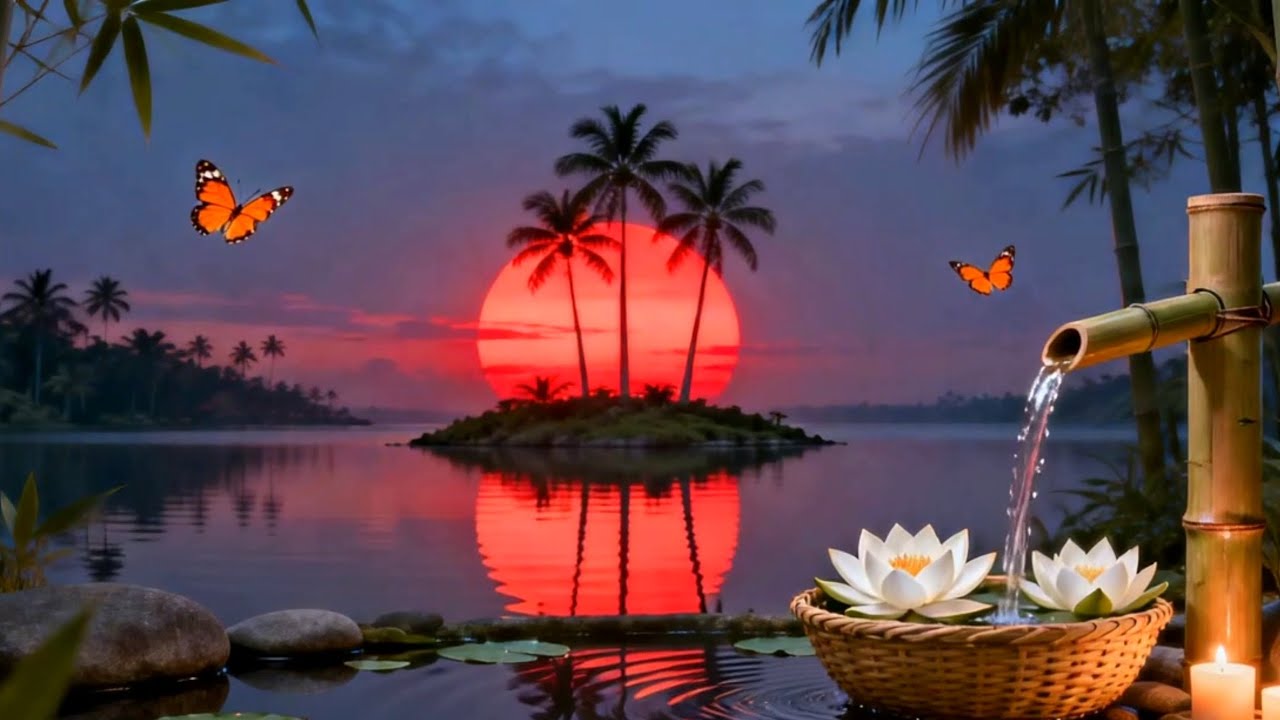 The Sound of Bamboo Water in a Zen Garden | Spa Music for Relaxation & Meditation