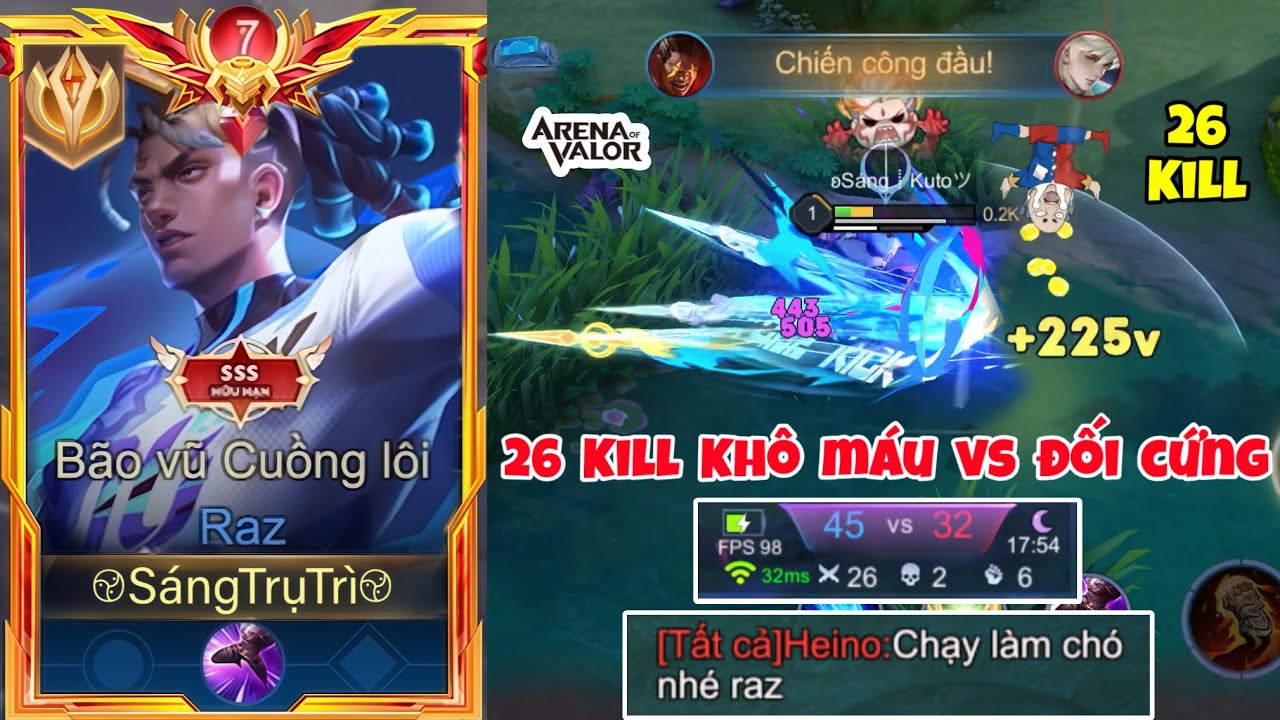 26 Kill Khô Máu Vs Đối Cứng Chạy Làm Cờ Hó Và Cái Kết - Top Raz