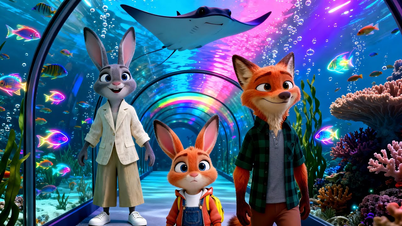 🌊🐰 Baby Fiin Goes to the Aquarium for the First Time! | Zootopia Cute Moments