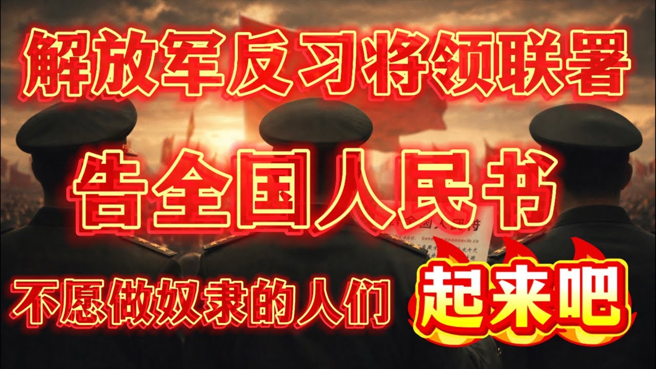 直播！抓捕习近平！营救张又侠、刘振立！军中张又侠、刘振立嫡系将领联署：告全国人民书！