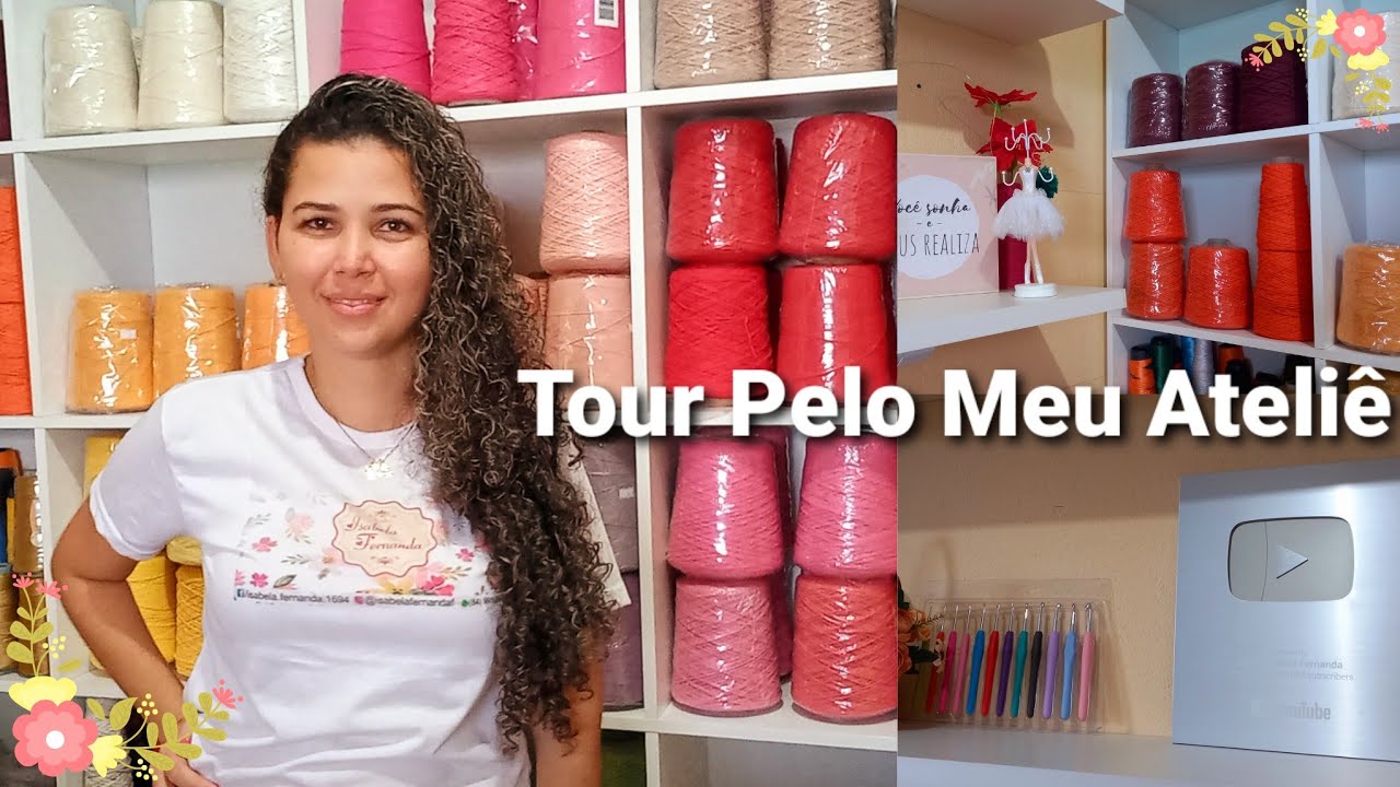 Tour Atualizado Pelo Meu Ateliê de Crochê e Costura Sonho Realizado