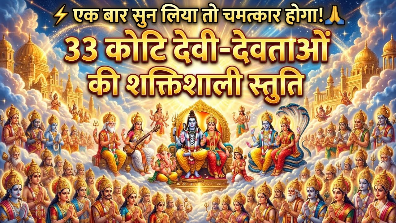 ⚡ एक बार सुन लिया तो चमत्कार होगा! 🙏 33 कोटि देवी-देवताओं की शक्तिशाली स्तुति  most powerful song