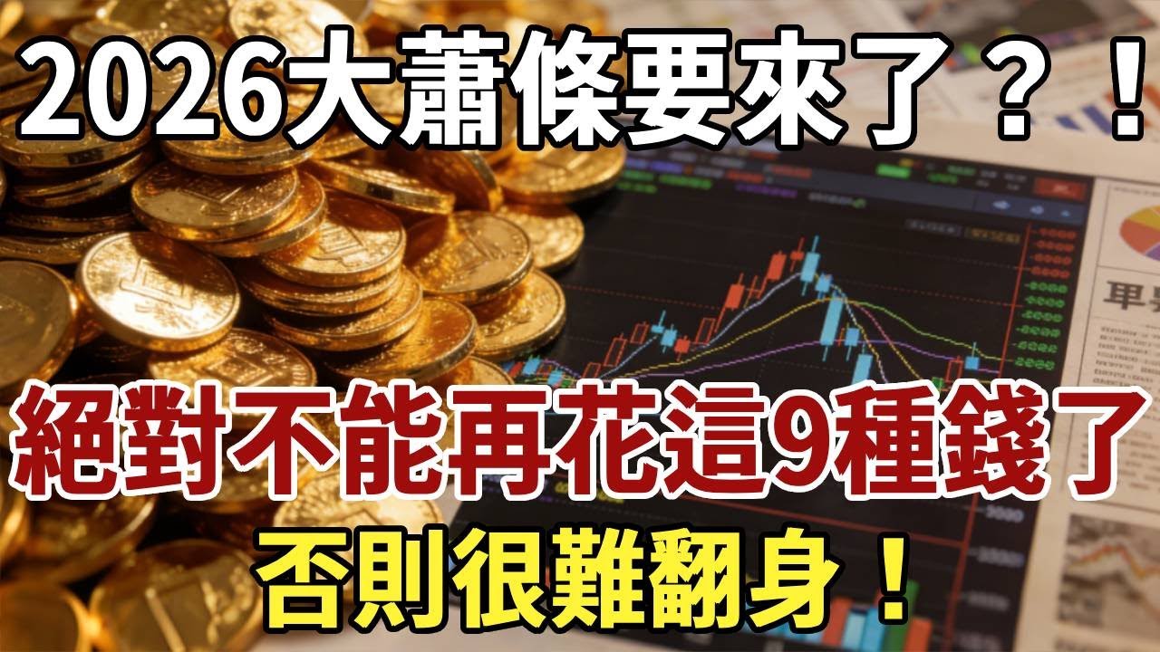 2026大蕭條要來了？！絕對不能再花這9種錢了，否則很難翻身！2026年將是轉折點，歷史正在重演，保護錢包的最後機會！#佛禪#養生#晚年生活 #人生智慧 #情感故事 #長壽 #銀行 #金融
